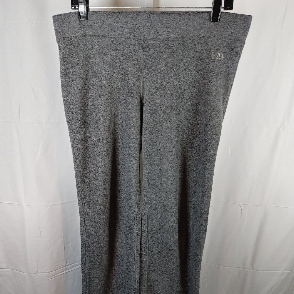Gap Size S Wide Leg Cropped Pants Gray Ribbed For Womens